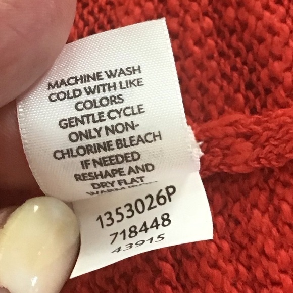 J. Jill Cardigan Orange Long Sleeve Sweater Cotton Blend V Neck Size large P - Picture 4 of 9